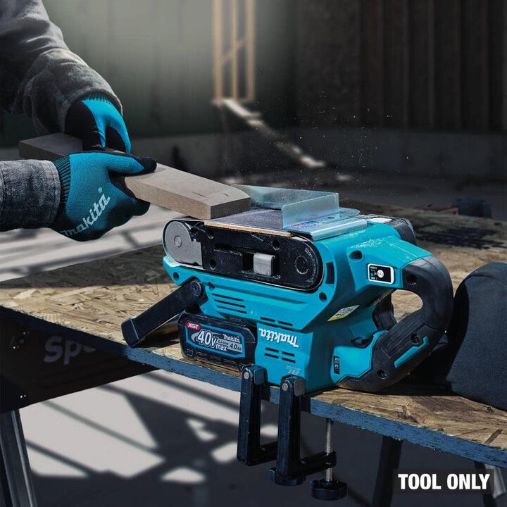 Makita 40V max XGT Brushless Cordless 3 Inch x 21 Inch Belt Sander (Bare Tool) 150 Grit Abrasive Belt (10 Pack) & 4Ah Battery Bundle, large image number 15