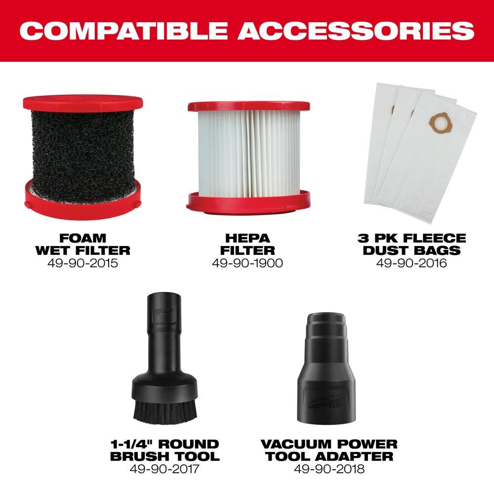 Milwaukee 2.5 sales gallon vacuum