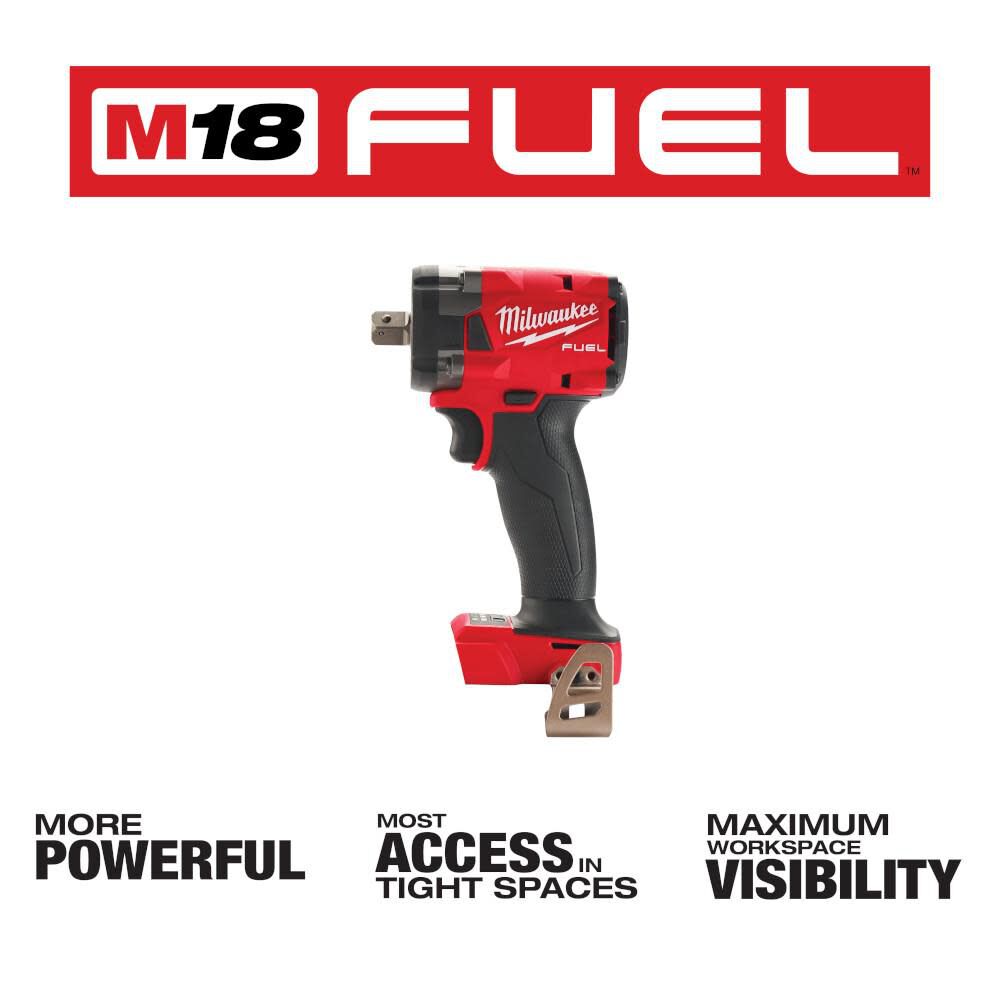 Milwaukee M18 Fuel 1 2 Compact Impact Wrench With Pin Detent 2855p 20 - Image 2