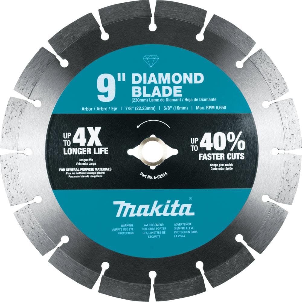 Makita 9 Inch Segmented Rim Diamond Blade for Concrete and Brick - E-02515