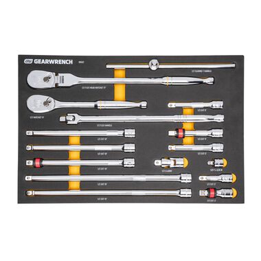 GEARWRENCH Ratchet & Drive Tool Set 1/2in 90T with EVA Foam Tray 16pc