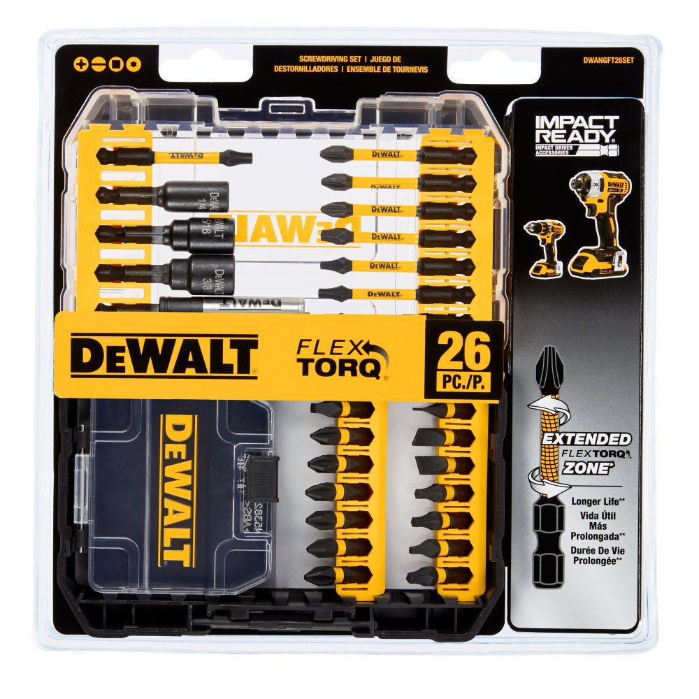 DEWALT Impact Ready Flextorq Screwdriving Bit Set 26 Piece DWANGFT26SET