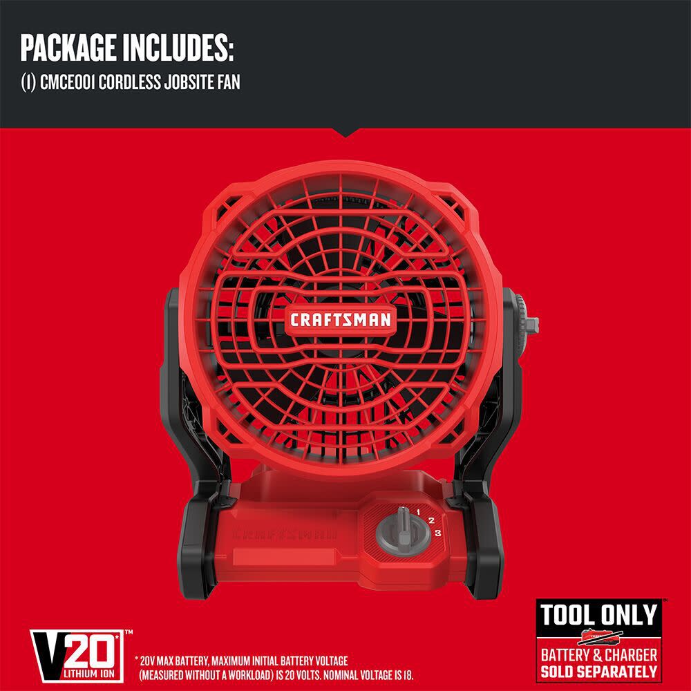 CRAFTSMAN Promotional V20 Cordless Jobsite Fan (Bare Tool), large image number 4