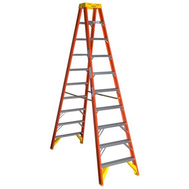 Werner 10-ft Fiberglass 300-lb Type IA Twin-Step Ladder, large image number 0