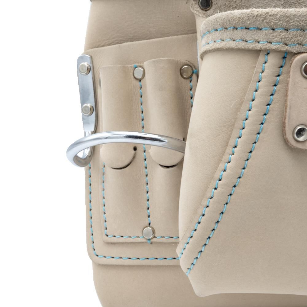 Ox Tools Pro White Leather 10-Pocket Tool Pouch with Speed Square Pocket, large image number 2