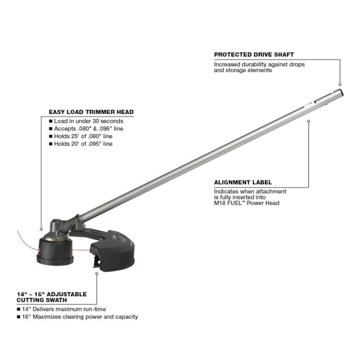 Milwaukee M18 FUEL QUIK-LOK String Trimmer Attachment, large image number 2