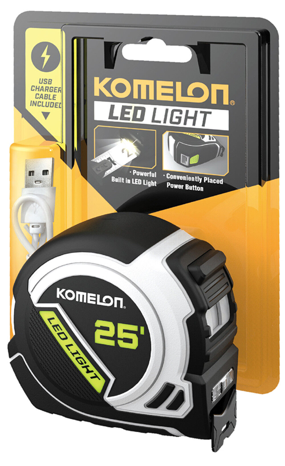 Komelon 25' x 1in LED Lighted Tape Measure 25LED - Acme Tools Komelon 25' x 1in LED Lighted Tape Measure 25LED - Acme Tools