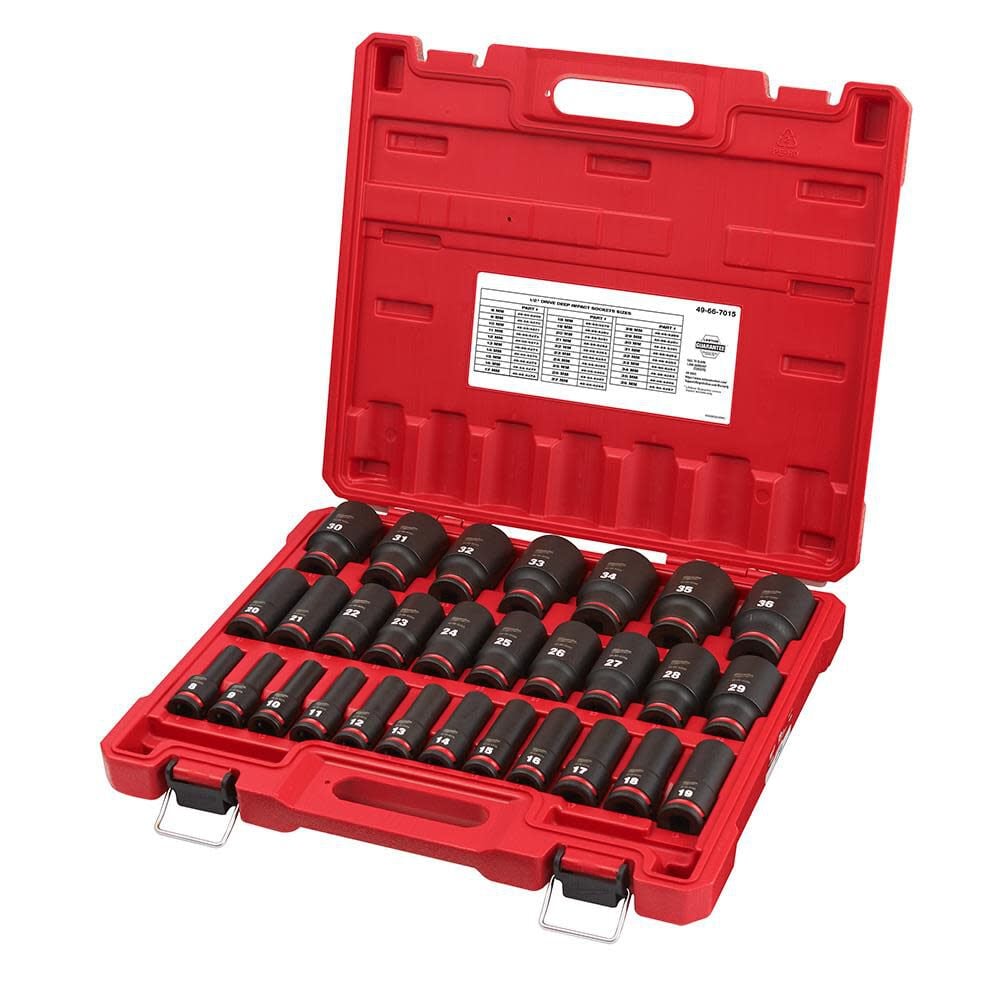Milwaukee Impact Socket 1 2in Drive Metric Deep 6 Point 29pc 49 66 7015 Simolary simolary.com 6