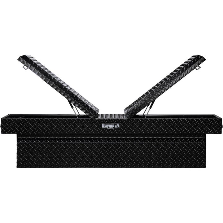 Buyers Products Company 23x27x71 Inch Gloss Black Diamond Tread Aluminum Gull Wing Truck Box, large image number 2