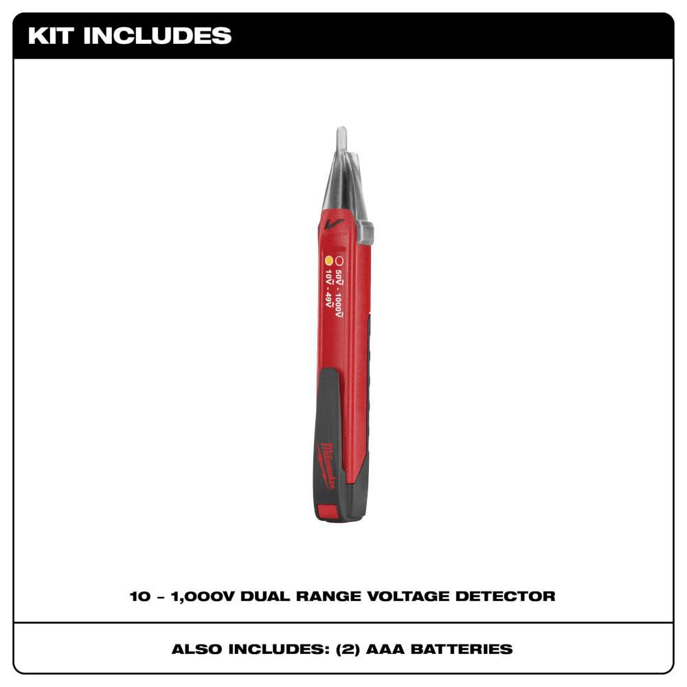 Milwaukee 10-1000V Dual Range Non-Contact Voltage Detector, large image number 2