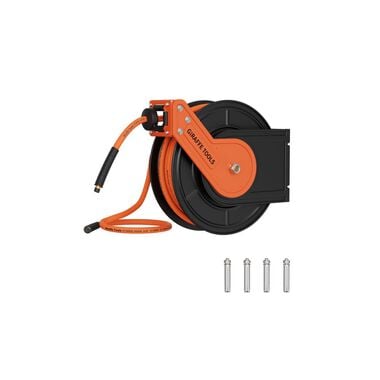 Giraffe Tools 3/8 Inch x 50 Foot Alloy Steel 300 Psi Retractable Air Hose Reel without Bracket