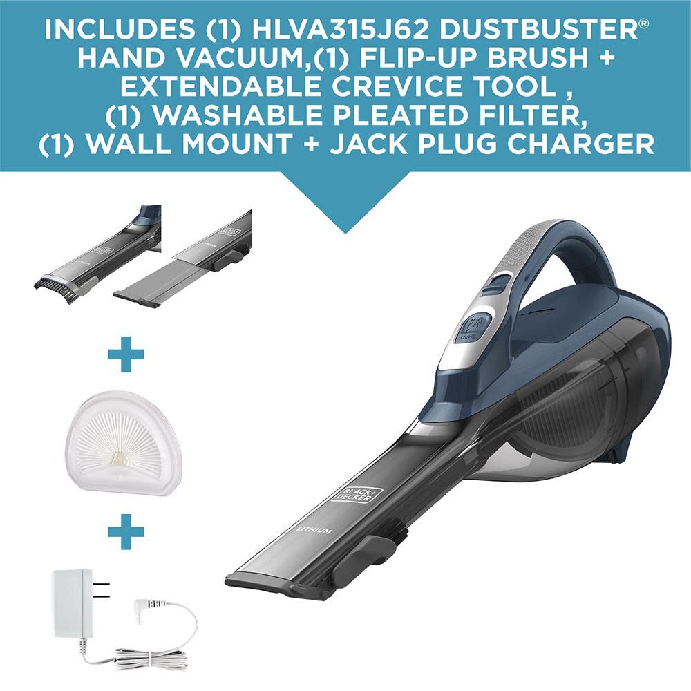 Black+decker Cordless Lithium Hand Vacuum (Slate Blue) Hlva315j62