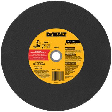 DEWALT 14 In. x 7/64 In. x 1 In. Stud Cutting Wheel
