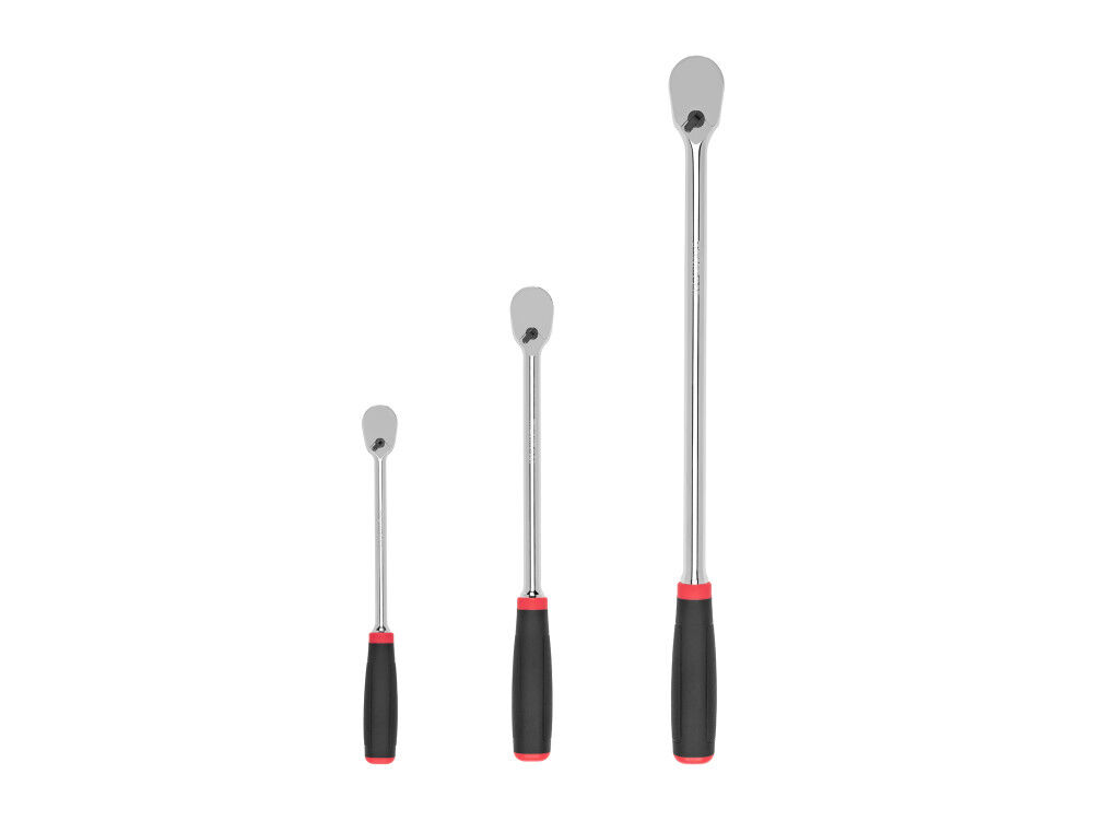Tekton 1/4, 3/8, 1/2 Inch Non-QR Comfort Grip Long Ratchet Set, 3 Pieces, large image number 1