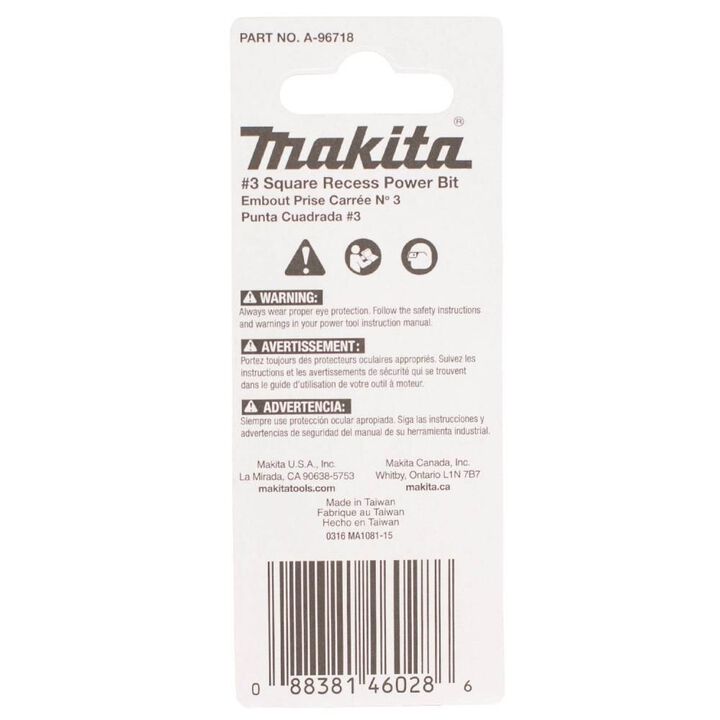 Makita Impact X #3 Square Recess 2 Power Bit 2/pk, large image number 3