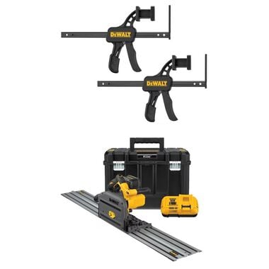 DEWALT TrackSaw Track Clamps & 60V MAX Cordless Track Saw Kit Bundle