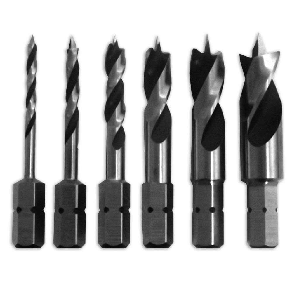 Milescraft 6-Piece Wood Brad Point Stubby Bit Set, large image number 1