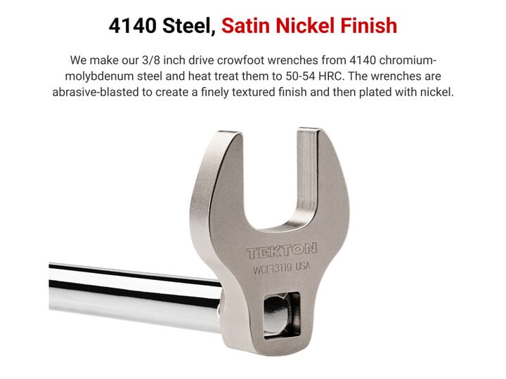Tekton 3/8 Inch Crowfoot Wrench Set with Key, 13 Pieces (5/16-1 Inch), large image number 5