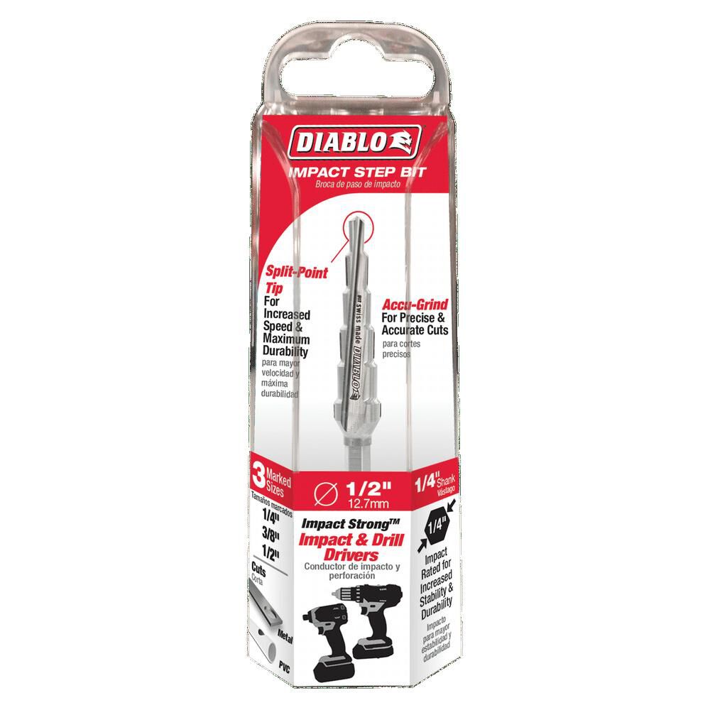 Diablo Tools 1/4in - 1/2in Impact Step Drill Bit (6 Steps), large image number 4