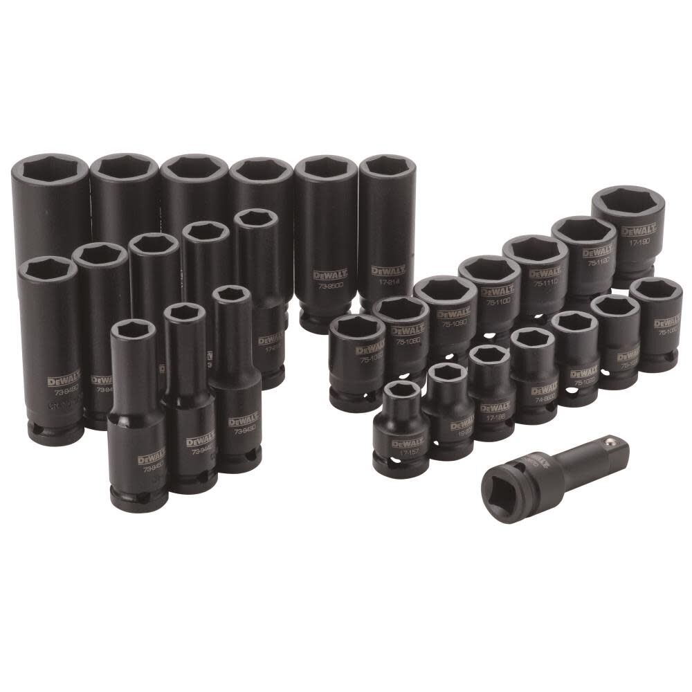 DEWALT 30 Piece 1/2 in Drive Combination Impact Socket Set - 6 Point, large image number 1