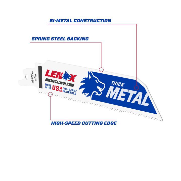 Lenox METALWOLF WAVE EDGE Recip Saw Blades, 6 Inch, 10 TPI, 5 Pieces, large image number 2