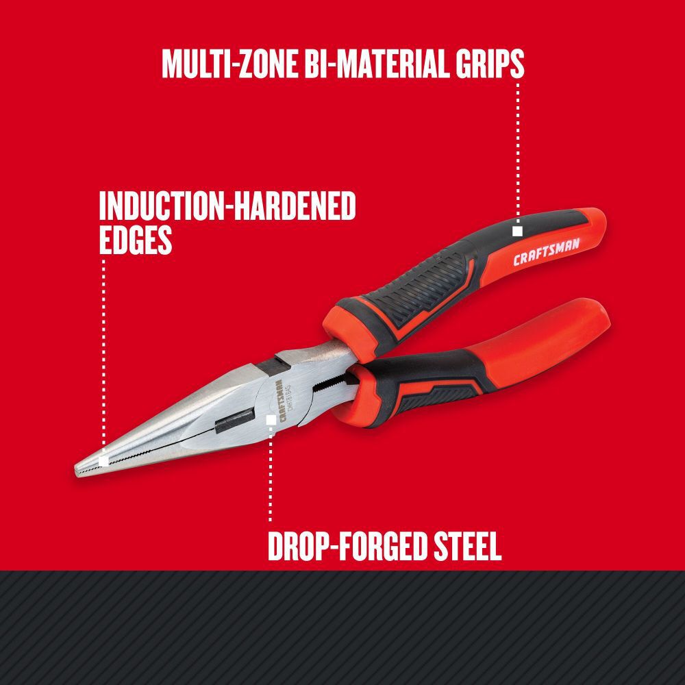 CRAFTSMAN 8 Inch Long Nose Pliers, large image number 2