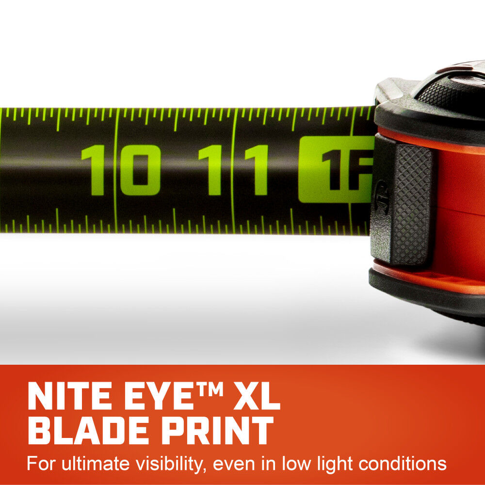 Crescent Lufkin 1-1/4 Inch x 25 Ft. WORKHORSE NITE EYE Tape