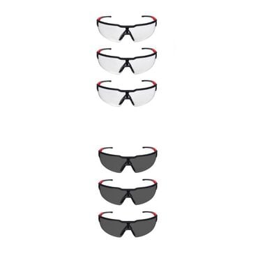 Milwaukee Safety Glasses with Clear Anti-Scratch Lenses (6-Pack)