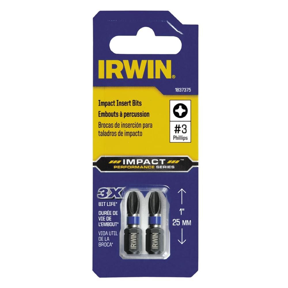 Irwin #3 Drive x 1 In Phillips Impact Power Bit, large image number 2