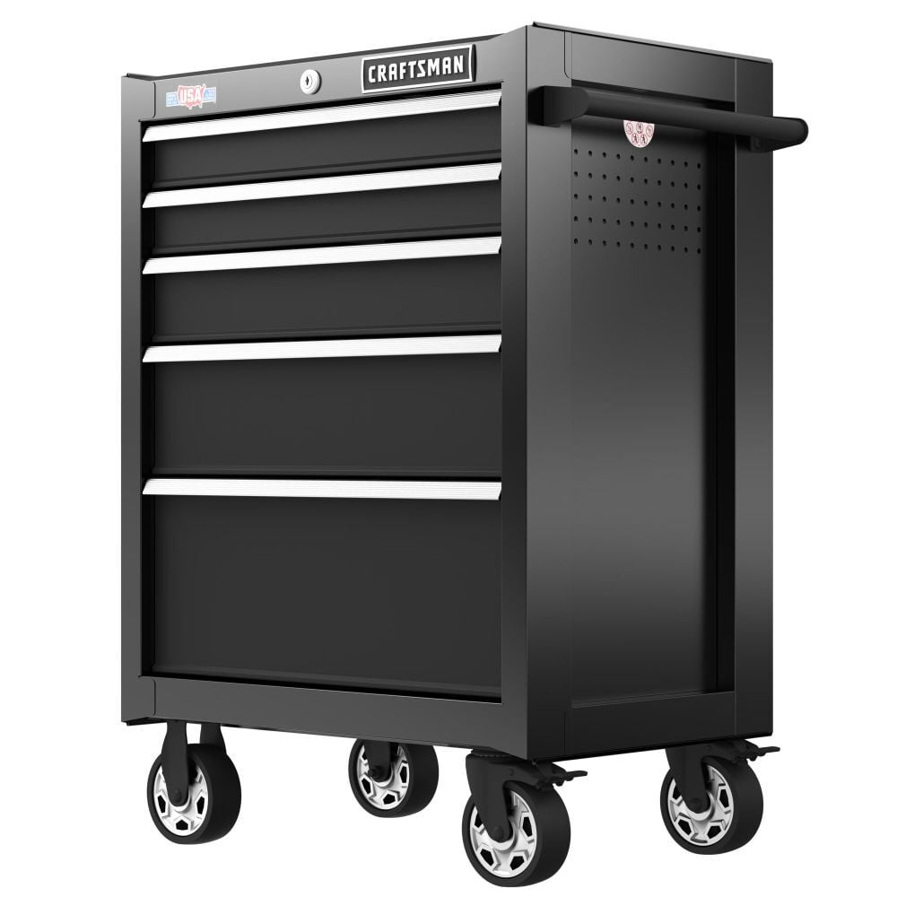 CRAFTSMAN S2000 26 Inch 5-Drawer Rolling Tool Cabinet – CMST98268BK