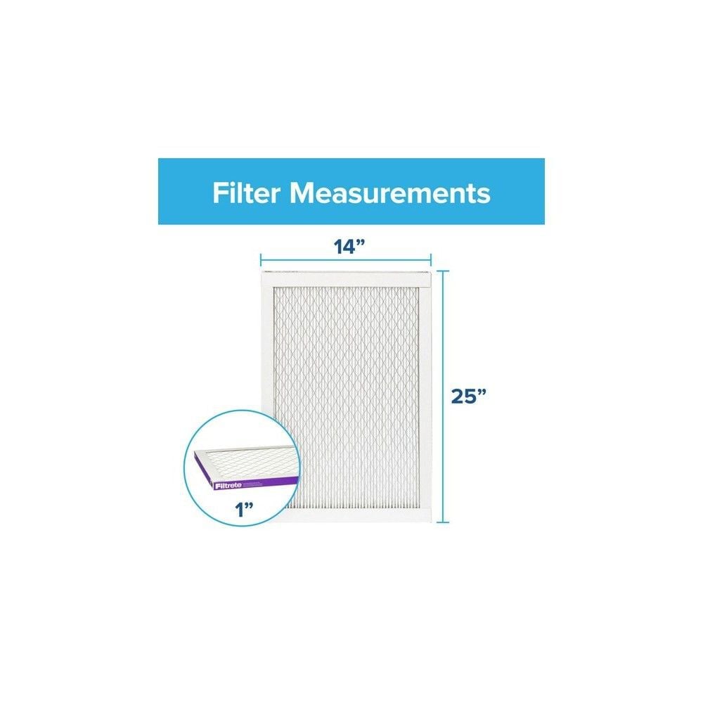3M Filtrete 14 x 25 x 1-Inch 1500 MPR Bacteria & Virus Furnace Air Filter, 4-Pack, large image number 2