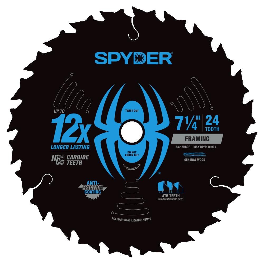 Spyder 7-1/4 Inch 24T Circular Saw Blade for Framing, 3 Pieces, large image number 4