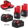 Milwaukee M18 and M12 4-Bay Super Charger with PACKOUT Compatibility, Two M18 REDLITHIUM XC 18V 5Ah Battery Packs, & Two M12 REDLITHIUM CP2.0 Batteries Bundle, small image number 2