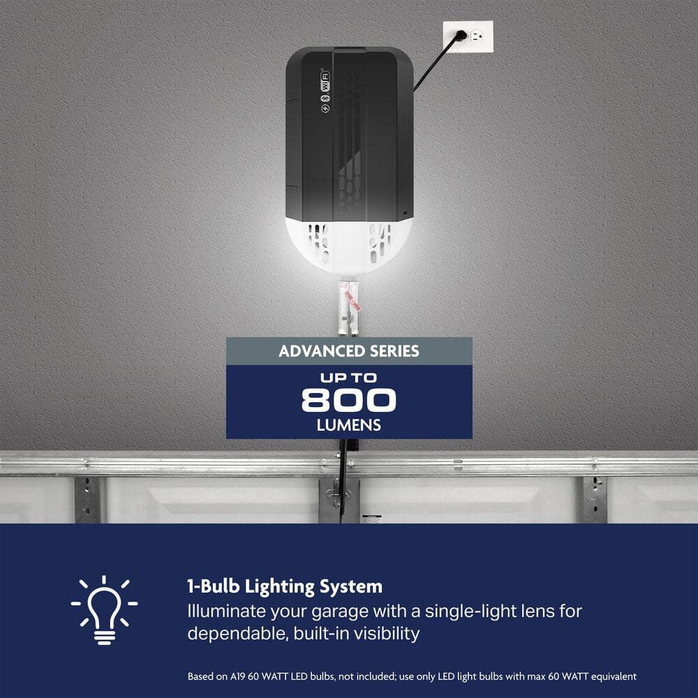 Chamberlain 1/2 HP Smart Chain Drive Garage Door Opener with Battery Backup, large image number 8