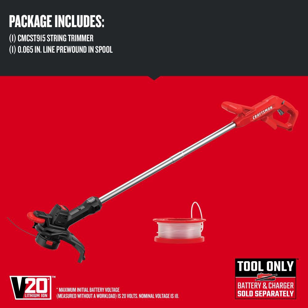 CRAFTSMAN V20 10 Inch WEEDWACKER String Trimmer and Edger (Bare Tool), large image number 3