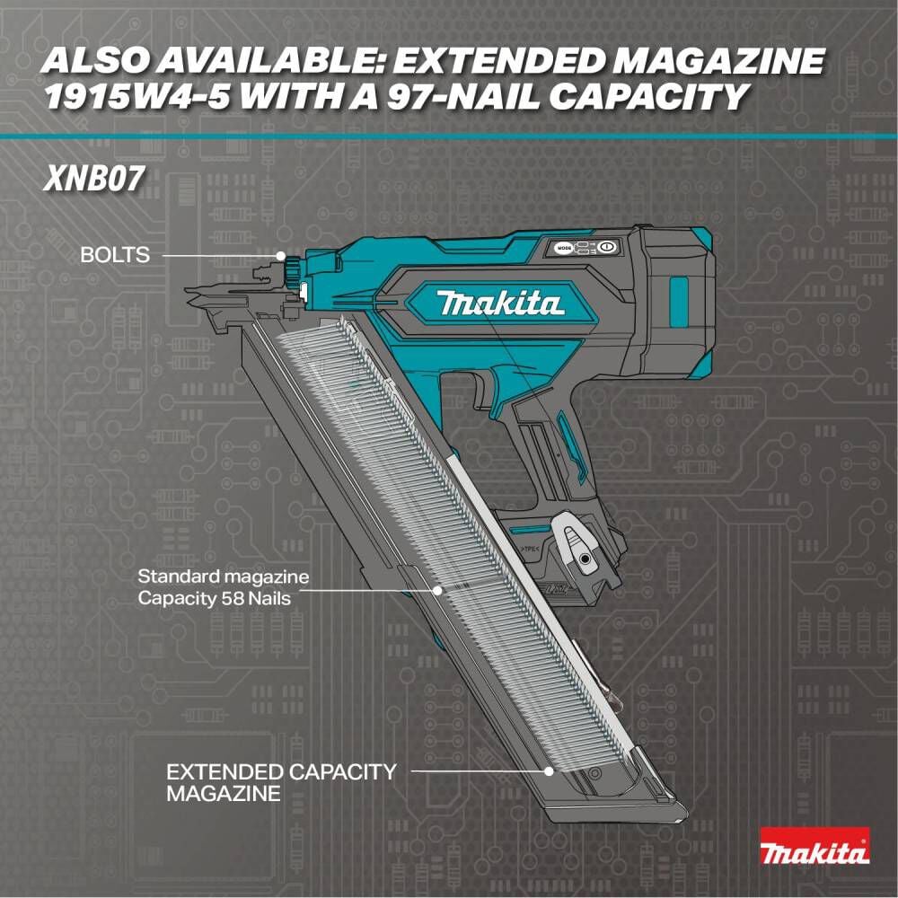 Makita 18V LXT Lithium-Ion Brushless Cordless 30 Degree Clipped Head 3-1/2 Inch Framing Nailer 4 Ah Kit, large image number 9