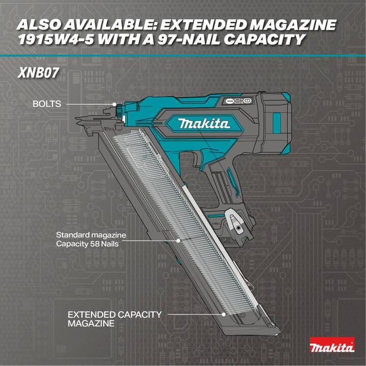 Makita 18V LXT Lithium-Ion Brushless Cordless 30 Degree Clipped Head 3-1/2 Inch Framing Nailer 4 Ah Kit, large image number 8