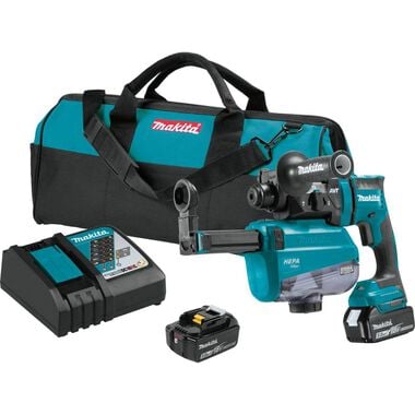 Makita 18V LXT BR 11/16in AVT SDS-Plus Rotary Hammer Kit with HEPA Dust Extractor