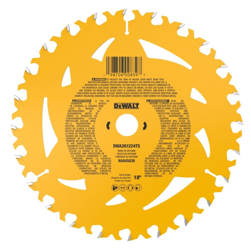 DEWALT 6-1/2 Inch 24T General Purpose Track Saw Blade, large image number 8