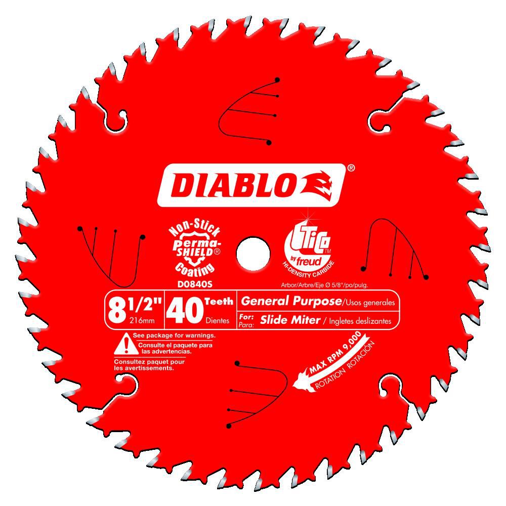 Diablo Tools 8-1/2 inch x 40 Tooth ATB General Purpose Miter Saw Blade with 5/8 inch Arbor, large image number 3