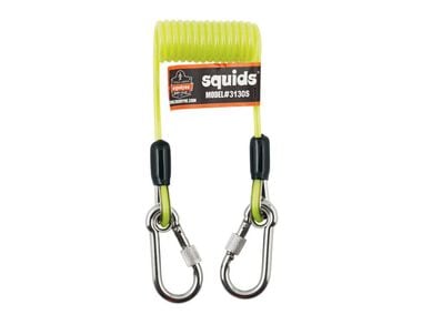Ergodyne Squids 3130S Lime Coiled Cable Lanyard - 2Lb, large image number 0