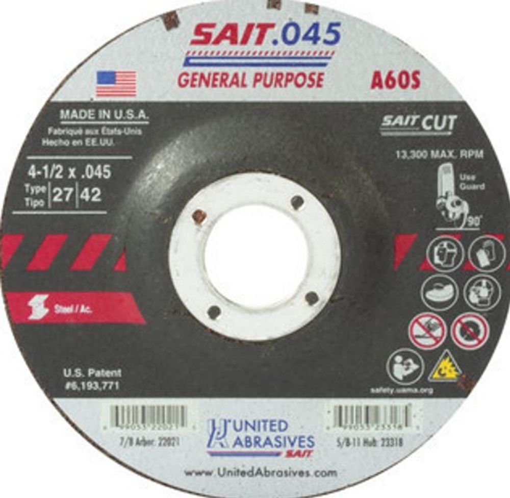 United Abrasives 4.5 Inch Z Tech Cutting Wheel, large image number 1