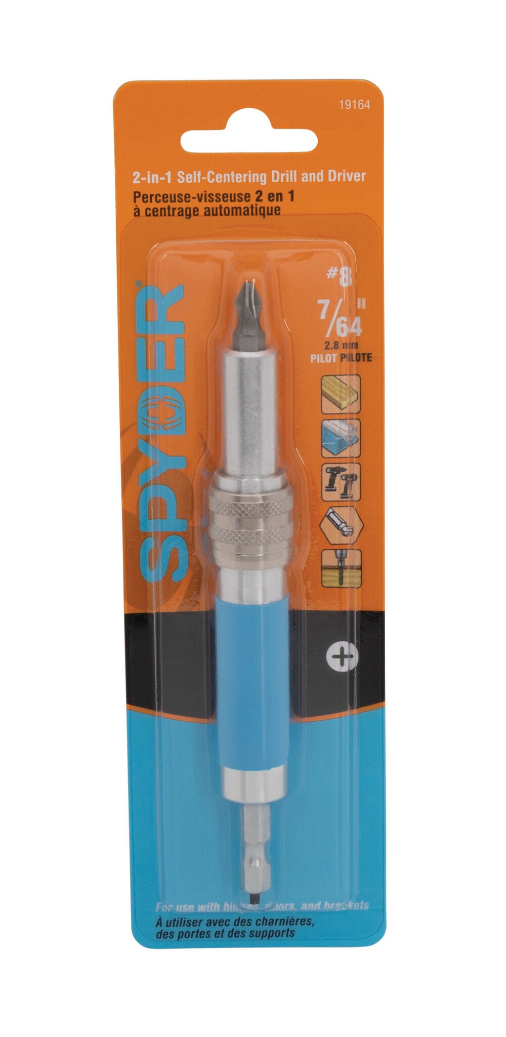 Spyder 7/64 Inch #8 Self-Centering Twist Drill and Driver 2-in-1 Bit, large image number 3