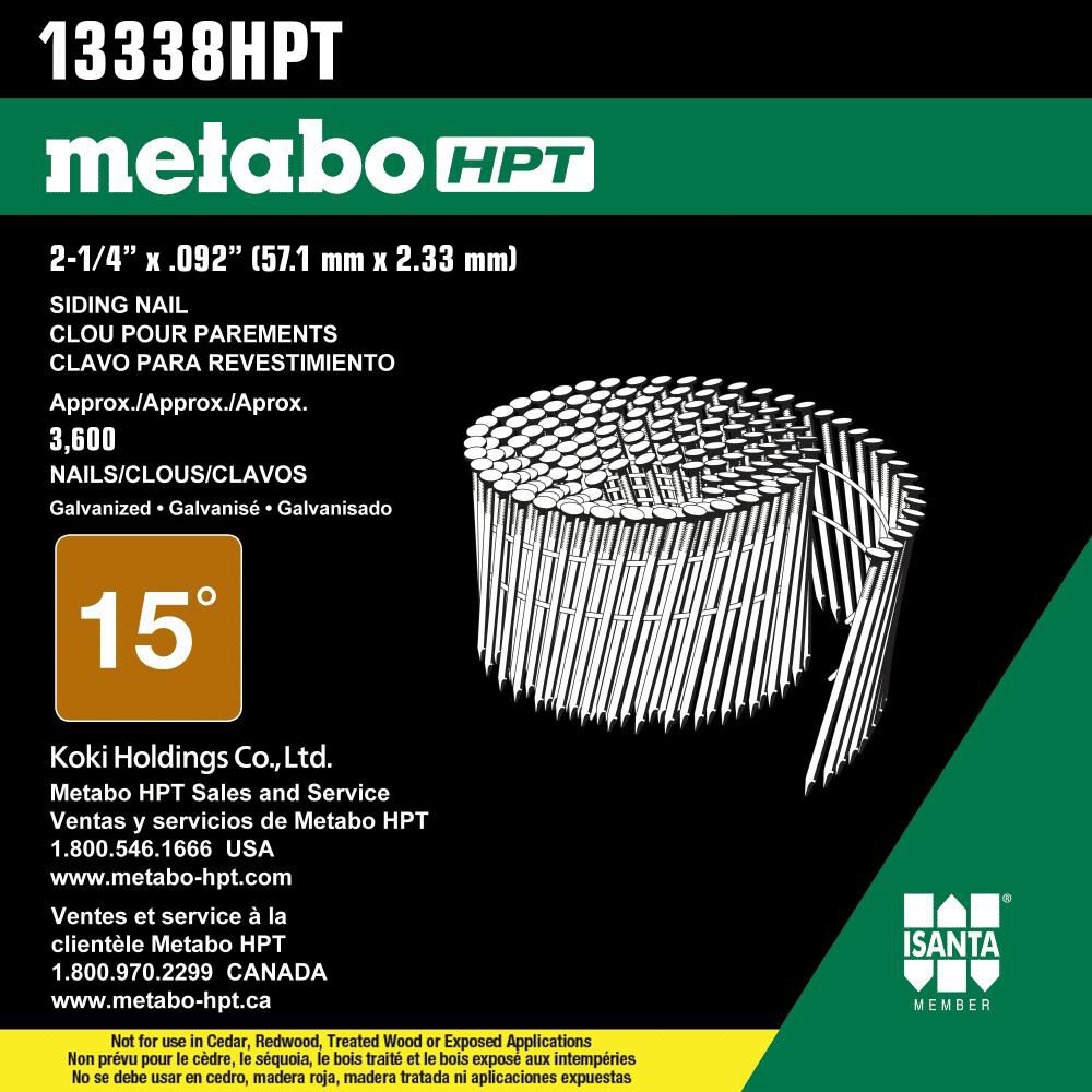 Metabo HPT Siding Nails 2 1/4in Ring Shank Electro Galvanized Wire Coil 3600qty, large image number 3
