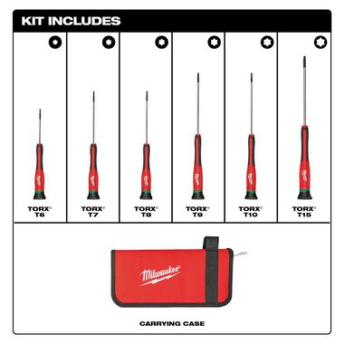 Milwaukee 6 pc. Torx Precision Screwdriver Set with Case, large image number 1