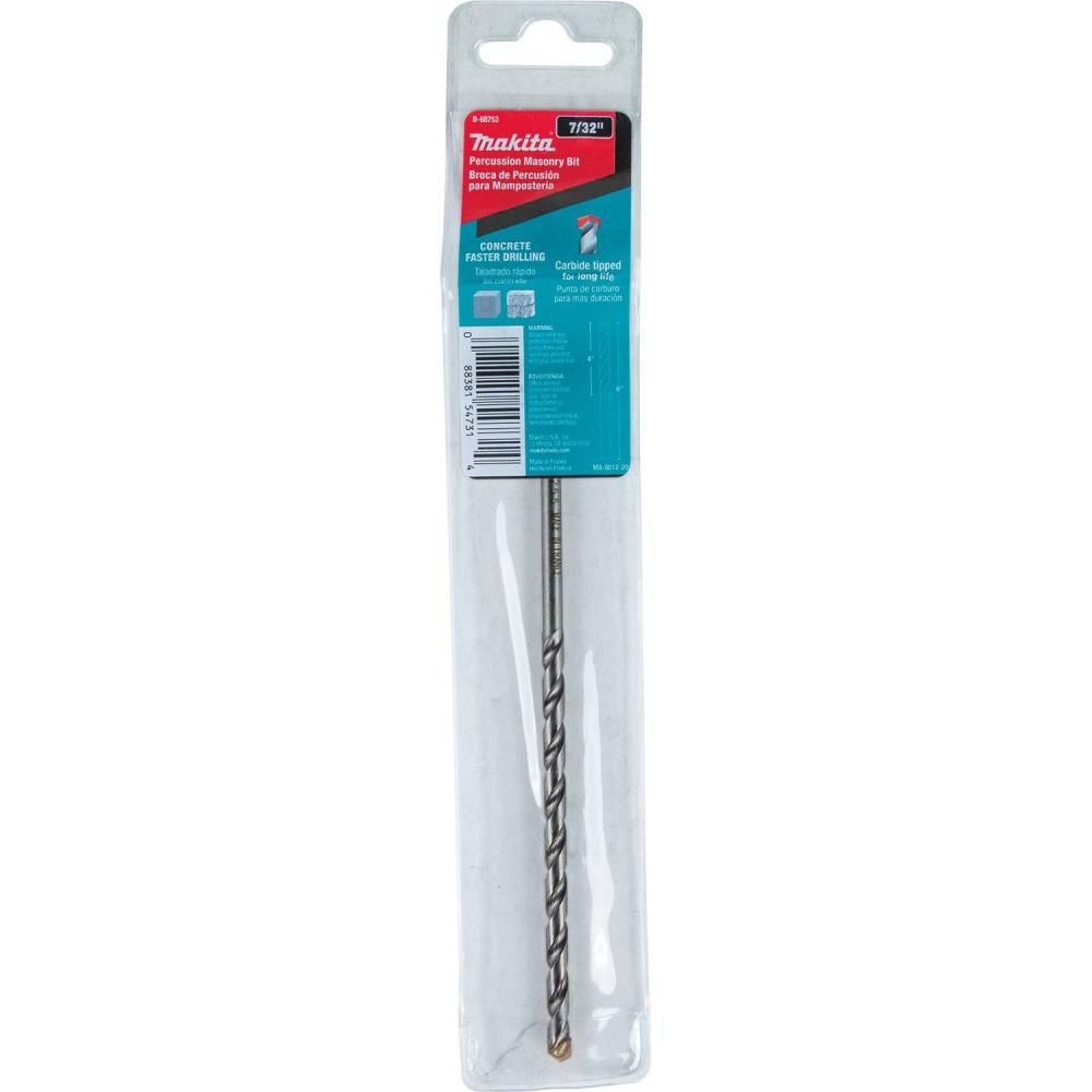 Makita Carbide Tipped Percussion Masonry Hammer Drill Bit, 7/32 Inch x 6 Inch, large image number 3