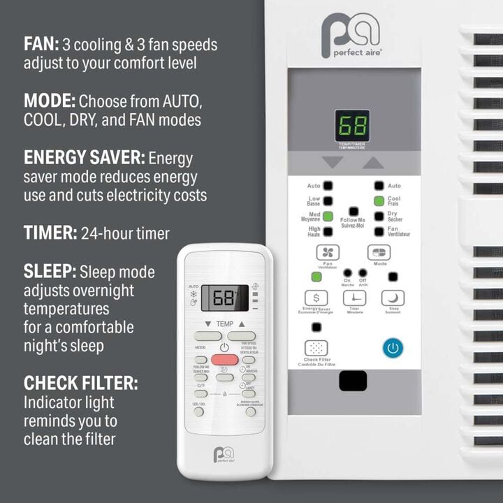 Perfect Aire 115V 12000 BTU Electronic Window Air Conditioner with Remote, large image number 5