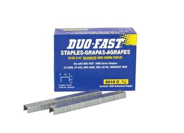 Duo Fast 5/16 In 20 Ga 1/2 In Crown Galvanized 5000 Series Staple, large image number 0
