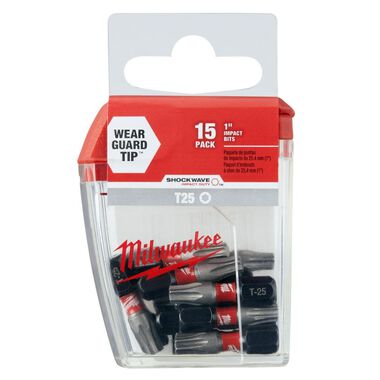 Milwaukee SHOCKWAVE 1 in. Impact T25 Insert Bits (15 Pack), large image number 7
