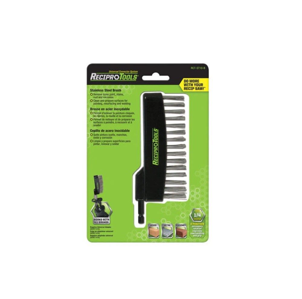 Reciprotools Stainless Steel Straight Brush Attachment, large image number 2